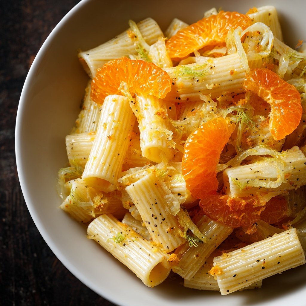 Rigatoni mit Fenchel und Orange