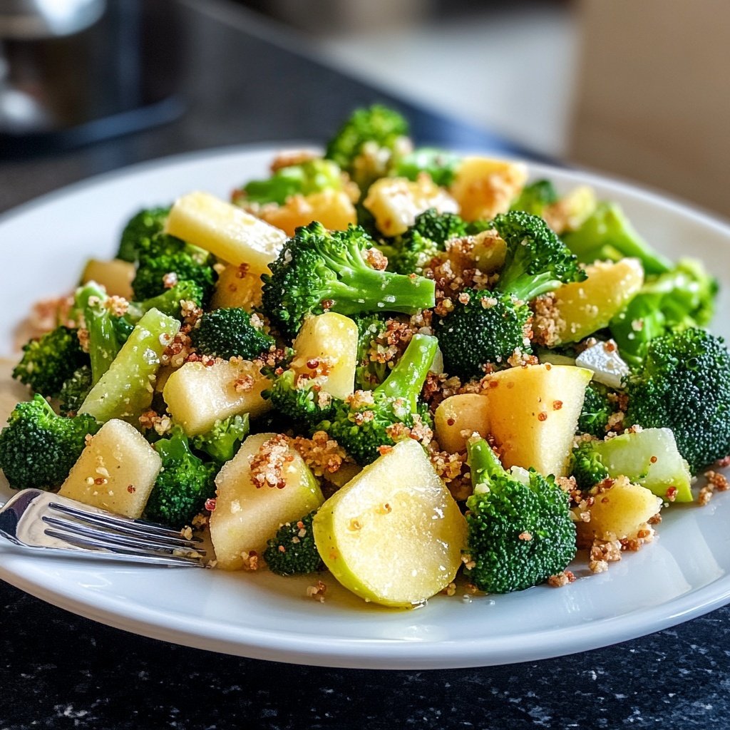 Roher Brokkoli-Salat mit Apfel – Vegan und Low Carb