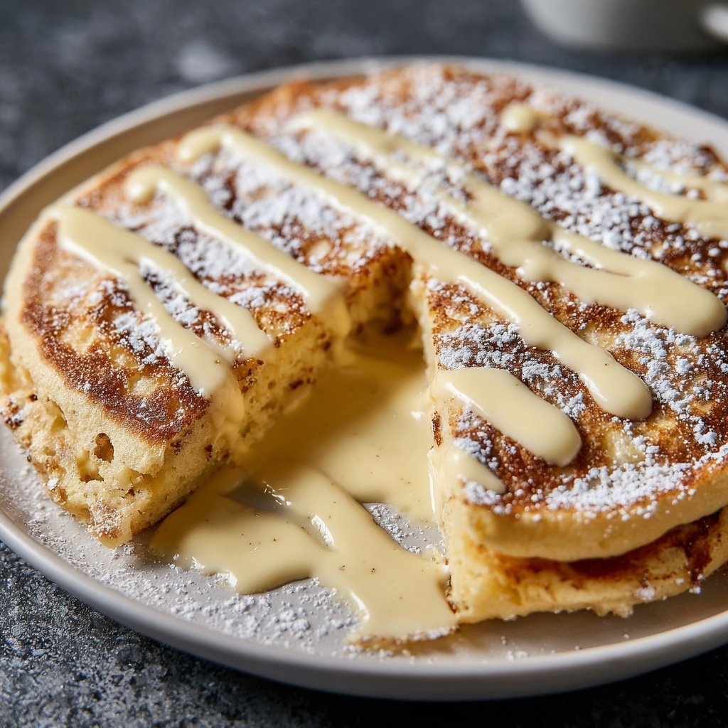 Pfannkuchen mit Vanillesauce