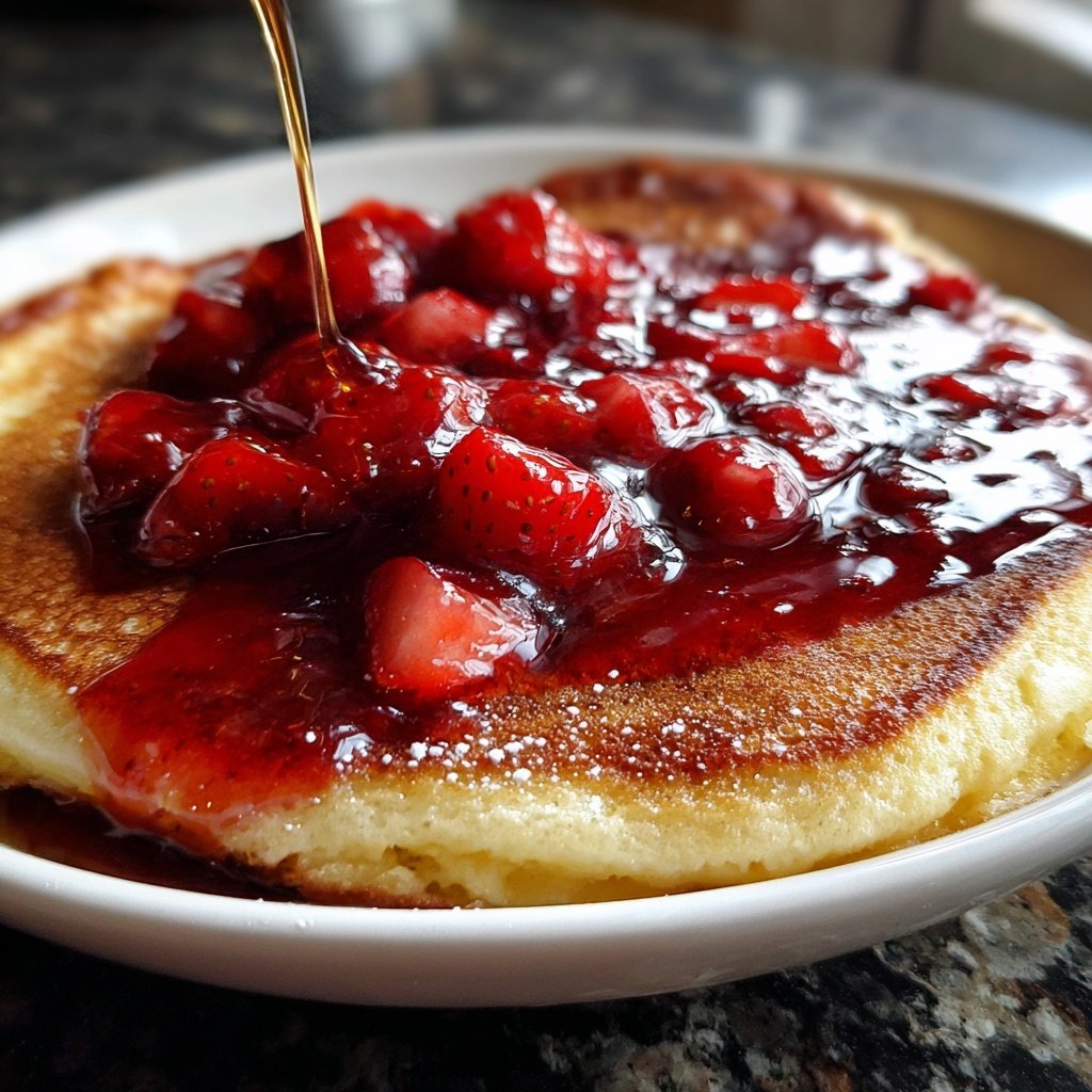 Pfannkuchen mit Erdbeerkompott